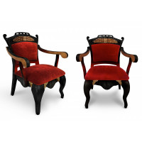 Кресло Dragon граб (Dragon красный,54 Velvet-Lux,Ткань Vilvet Lux)